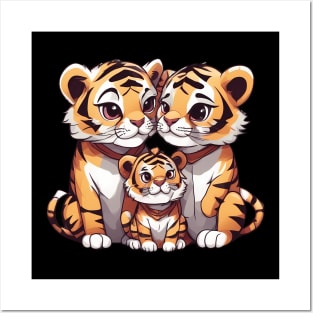 Cute Tiger Family Posters and Art
